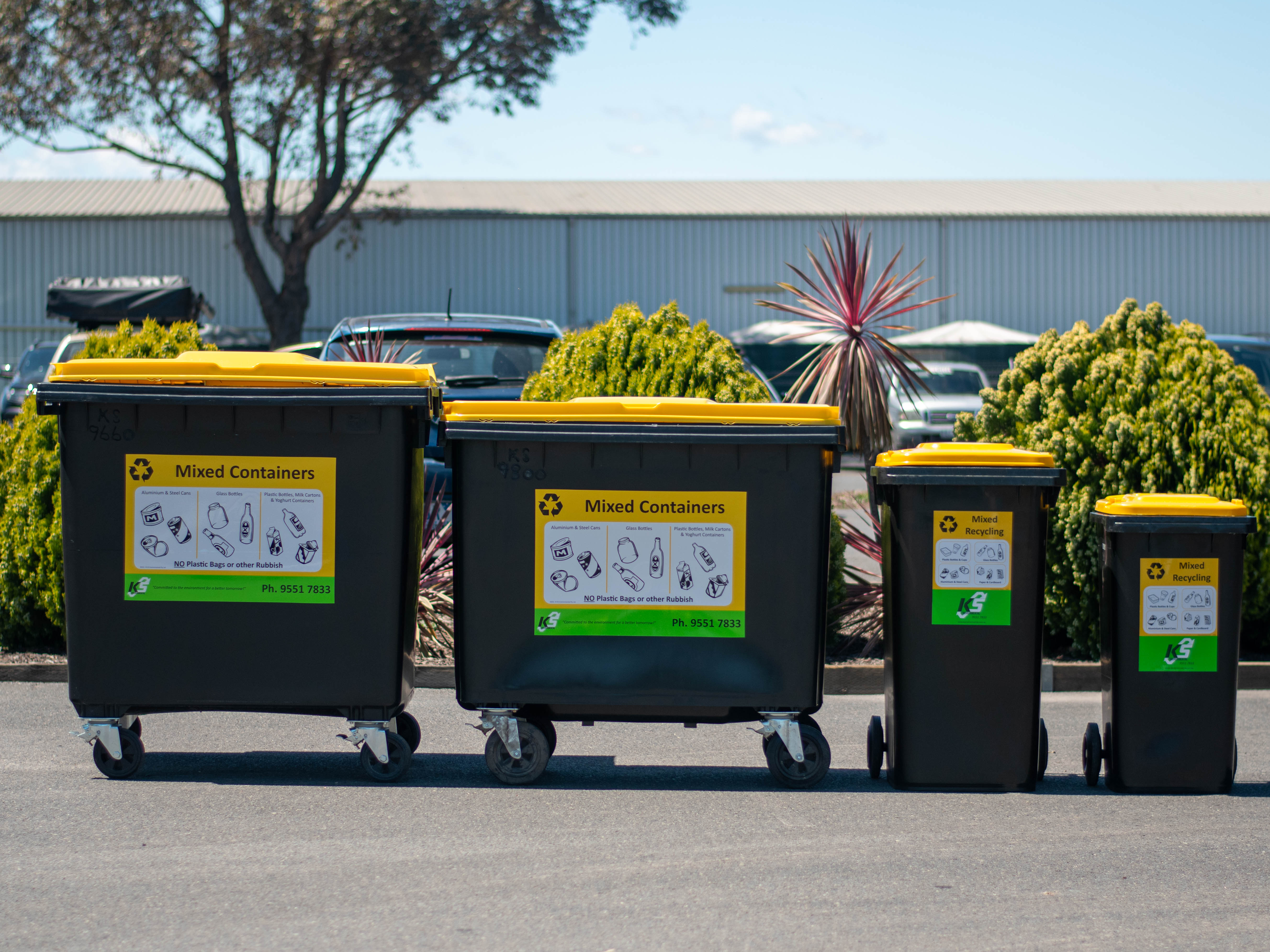 KSE bin sizes — mixed containers