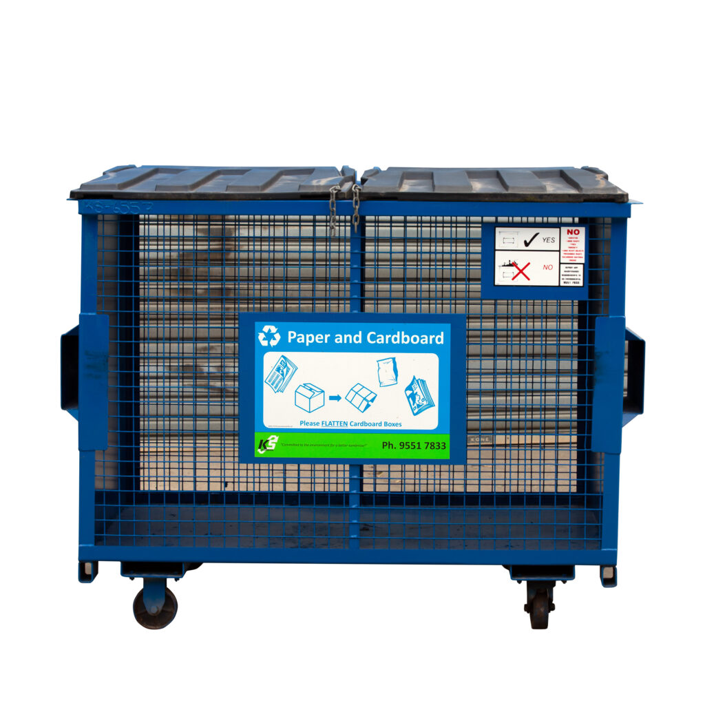 3 cubic metre cage style paper and cardboard bin