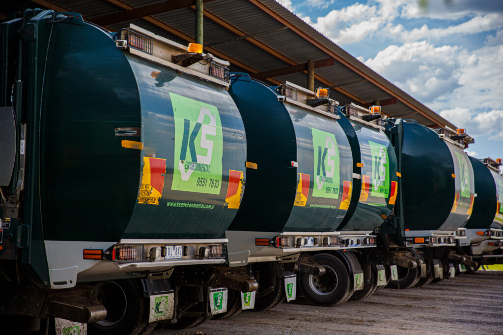 KS Environmental front lift trucks lined up